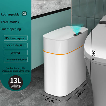 GlamzLife Smart Trash Can with Lid - Automatic Induction, Waterproof