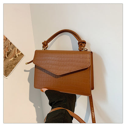 Solid Color Casual Retro Crossbody Portable Shoulder Bag - GlamzLife