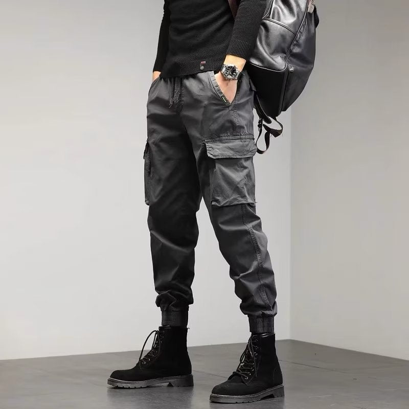 Loose-fitting Casual Ankle-banded Trousers Multi-pocket - GlamzLife