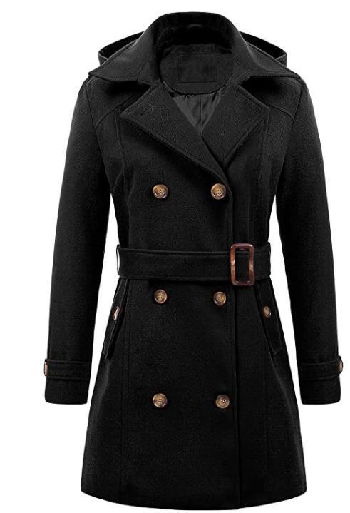 Women's Woolen Hooded Plus Size Coat - GlamzLife
