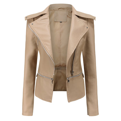 GlamzLife's Women's Motorcycle Leather Jacket - Street Hipster Style