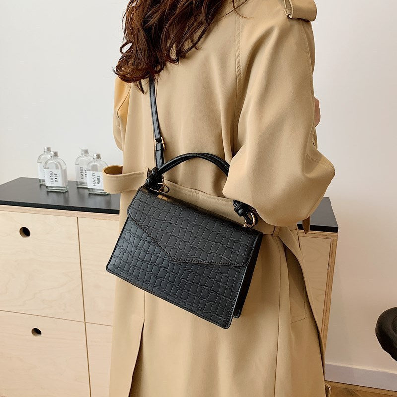Solid Color Casual Retro Crossbody Portable Shoulder Bag - GlamzLife