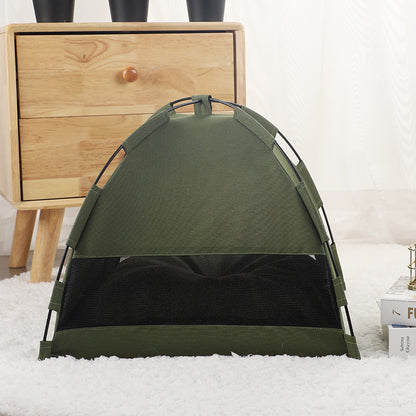 Pet Tent Cooling Camping Bed With Cushion - GlamzLife