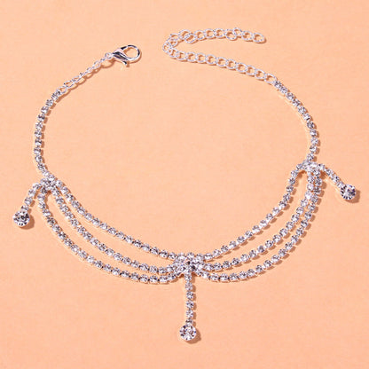 Flow Rhinestone Multi-layer Anklet Ins Style Ornament | GlamzLife