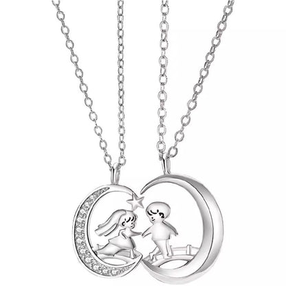 Meet Queqiao Couple Necklace Niche High-grade Design Star Moon | GlamzLife