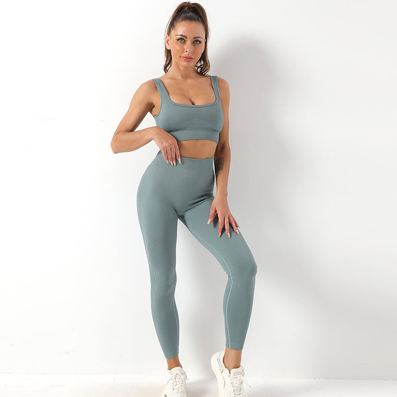 2pcs Yoga Suit High Waist Leggings Set for Women Sportswear Outfits | GlamzLife