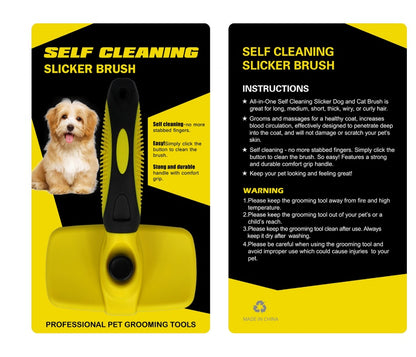 Pet Self Cleaning Slicker Brush - GlamzLife