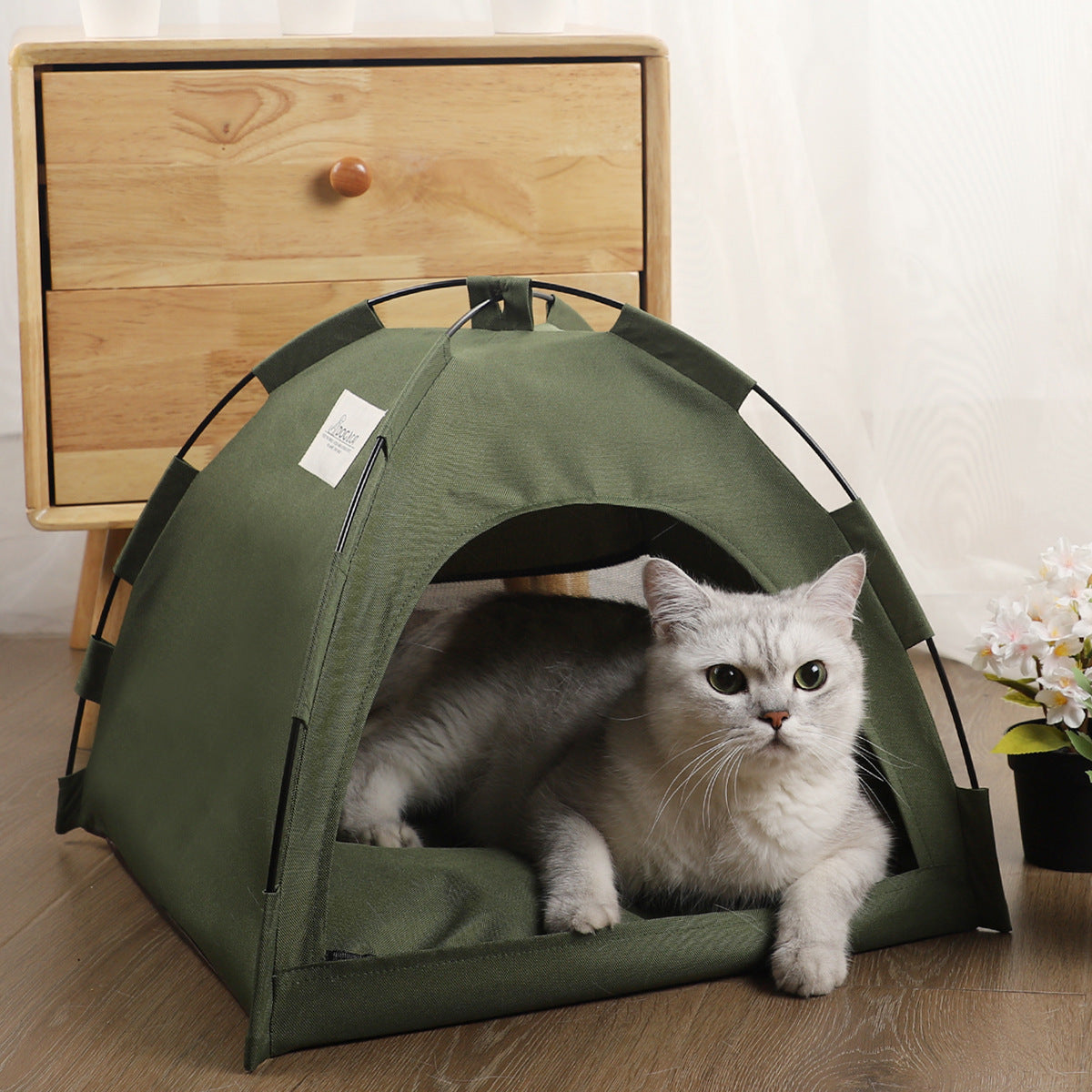 Pet Tent Cooling Camping Bed With Cushion - GlamzLife