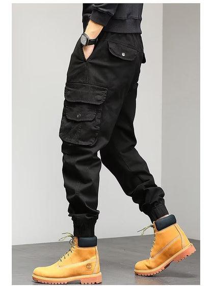 Loose-fitting Casual Ankle-banded Trousers Multi-pocket - GlamzLife