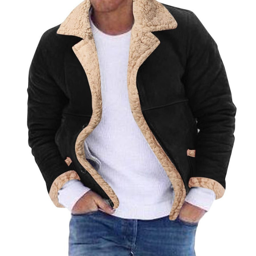 Fashion Men's Fur Integrated Fleece-lined Padded Jacket - GlamzLife