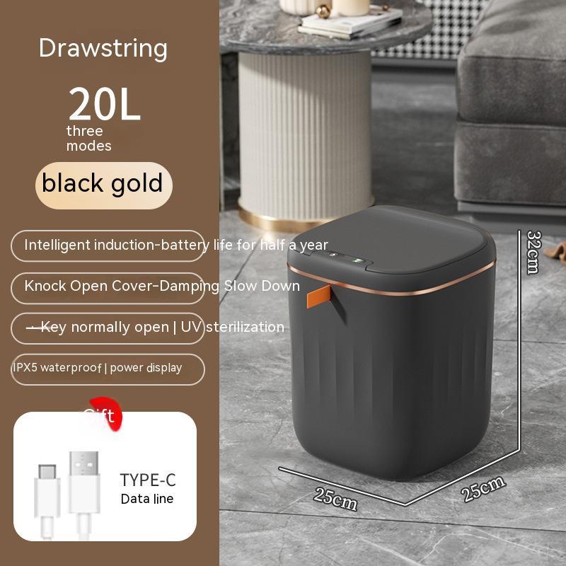 GlamzLife Smart Trash Can with Lid - Automatic Induction, Waterproof