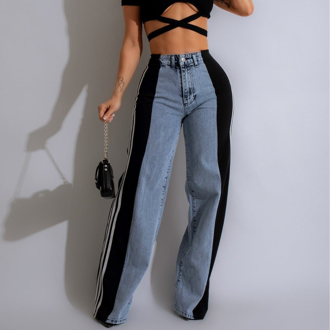 High Waist Straight Leg Denim Pants - GlamzLife
