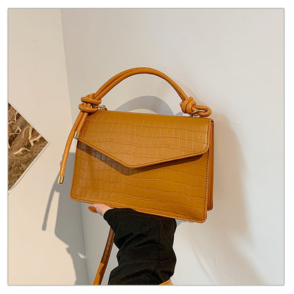 Solid Color Casual Retro Crossbody Portable Shoulder Bag - GlamzLife