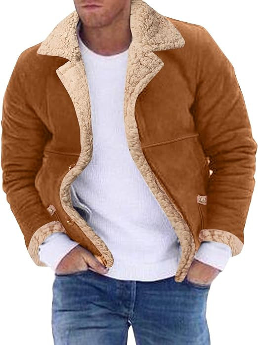 Fashion Men's Fur Integrated Fleece-lined Padded Jacket - GlamzLife