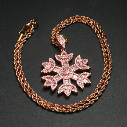 Zircon Snowflake Necklace Creative Pendant | GlamzLife