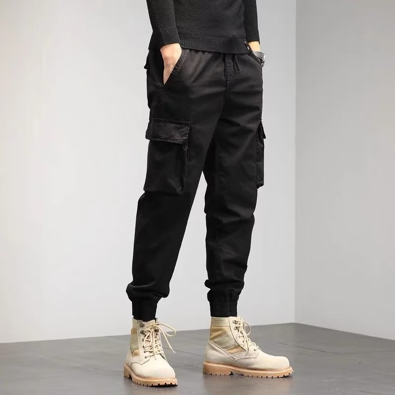 Loose-fitting Casual Ankle-banded Trousers Multi-pocket - GlamzLife