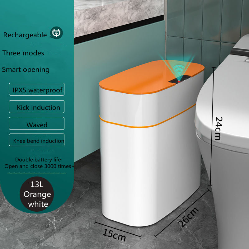 GlamzLife Smart Trash Can with Lid - Automatic Induction, Waterproof