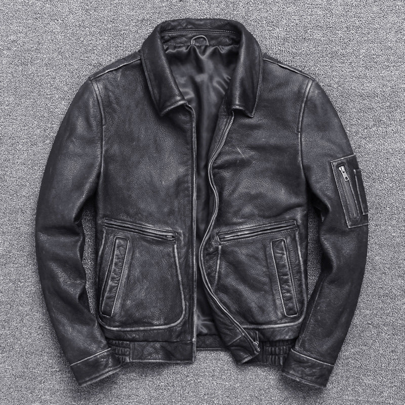 Vintage Style Thick Leather Jacket - GlamzLife