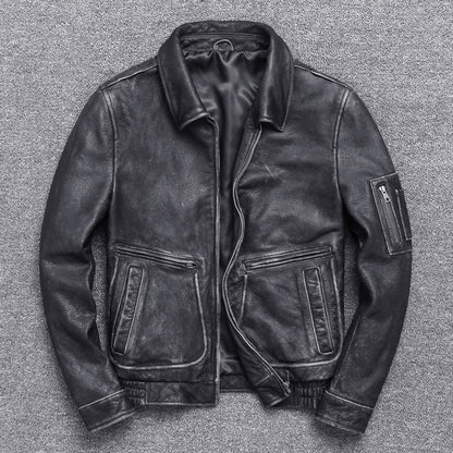 Vintage Style Thick Leather Jacket - GlamzLife