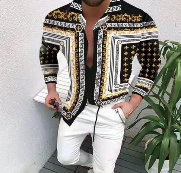 Men's Casual Long Sleeved Large Floral Shirt | GlamzLife
