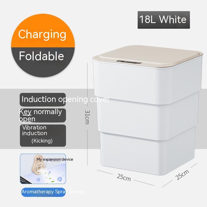 GlamzLife Smart Trash Can with Lid - Automatic Induction, Waterproof