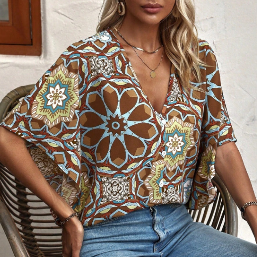 Fashion Casual Bat Wing Sleeve Blouse - GlamzLife