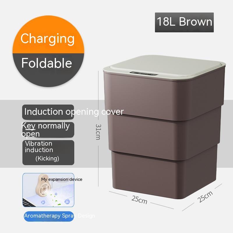 GlamzLife Smart Trash Can with Lid - Automatic Induction, Waterproof