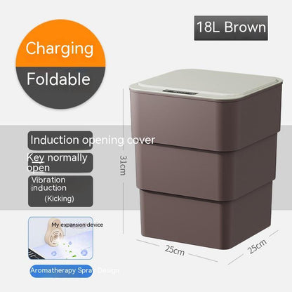 GlamzLife Smart Trash Can with Lid - Automatic Induction, Waterproof