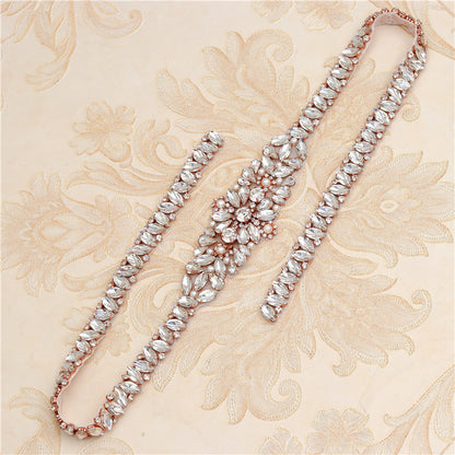 Rhinestone Applique Wedding Dress Waist Jewelry | GlamzLife