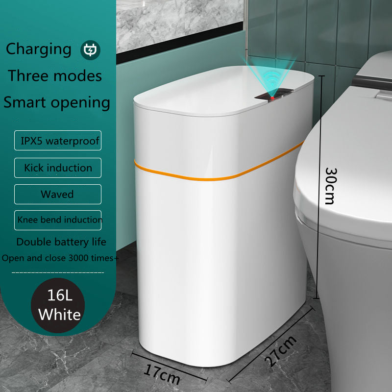 GlamzLife Smart Trash Can with Lid - Automatic Induction, Waterproof