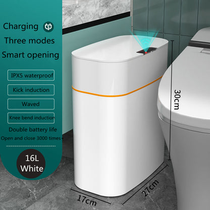 GlamzLife Smart Trash Can with Lid - Automatic Induction, Waterproof
