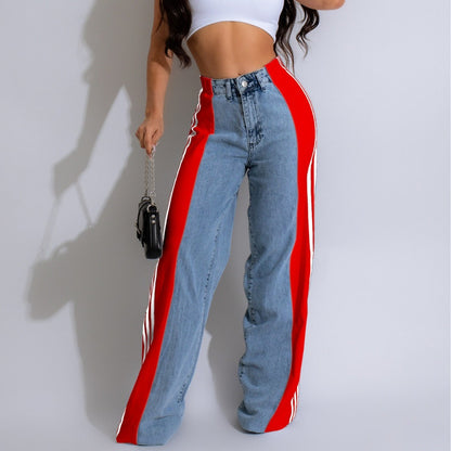 High Waist Straight Leg Denim Pants - GlamzLife