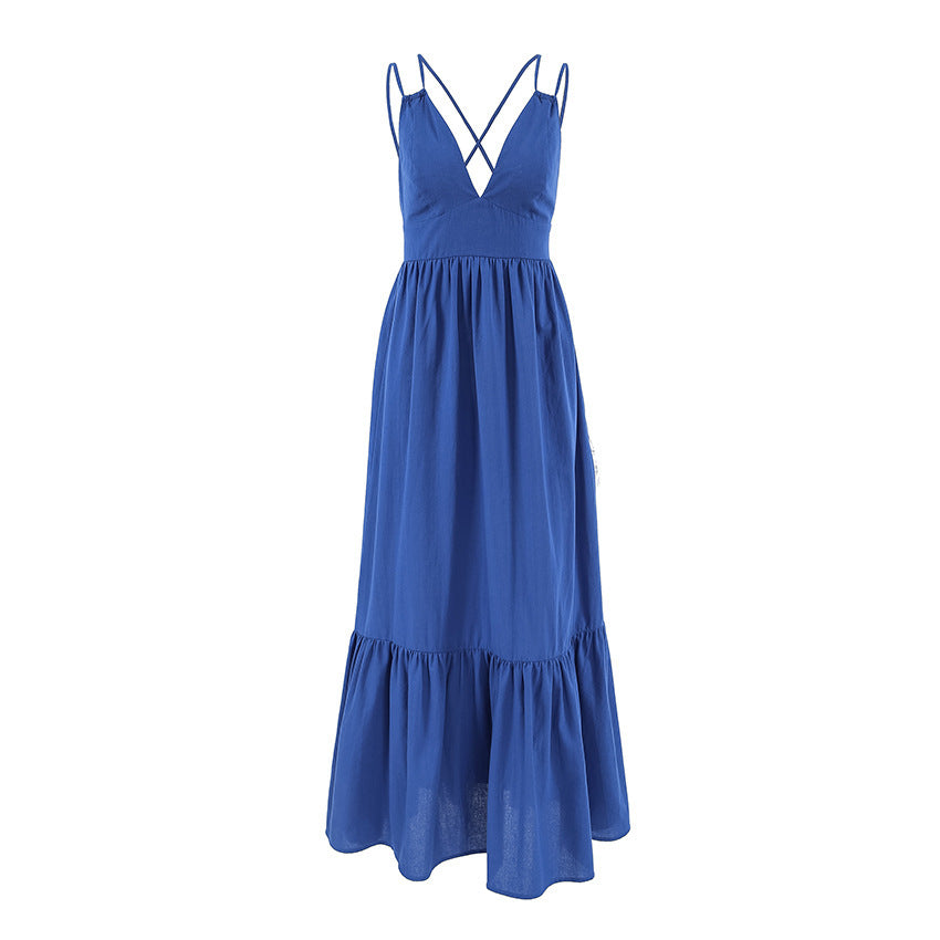 V-neck Backless Sling Dress Design Women - GlamzLife