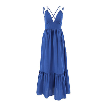 V-neck Backless Sling Dress Design Women - GlamzLife