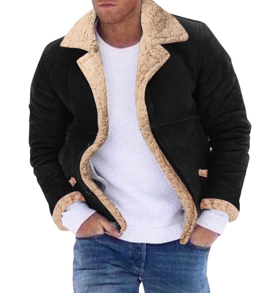 Fashion Men's Fur Integrated Fleece-lined Padded Jacket - GlamzLife