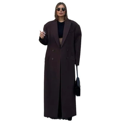 Elegant Lapel Double pocket Wool-like Coat - GlamzLife