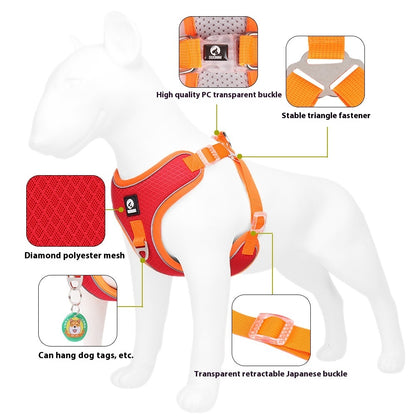 Pet Adjustable Breathable Mesh Reflective Saddle - GlamzLife