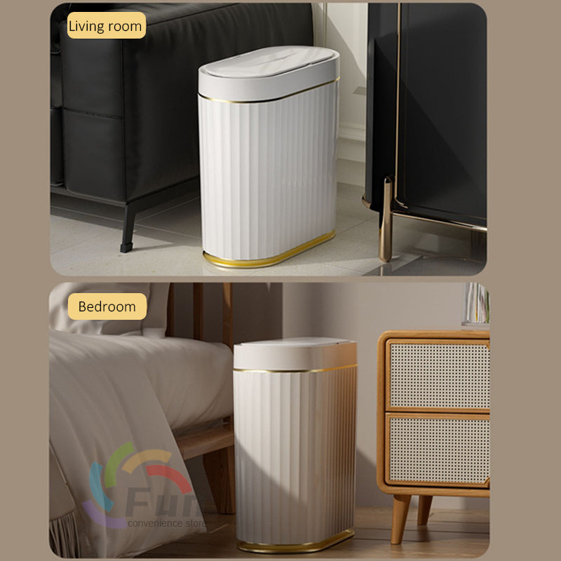 GlamzLife Smart Trash Can with Lid - Automatic Induction, Waterproof