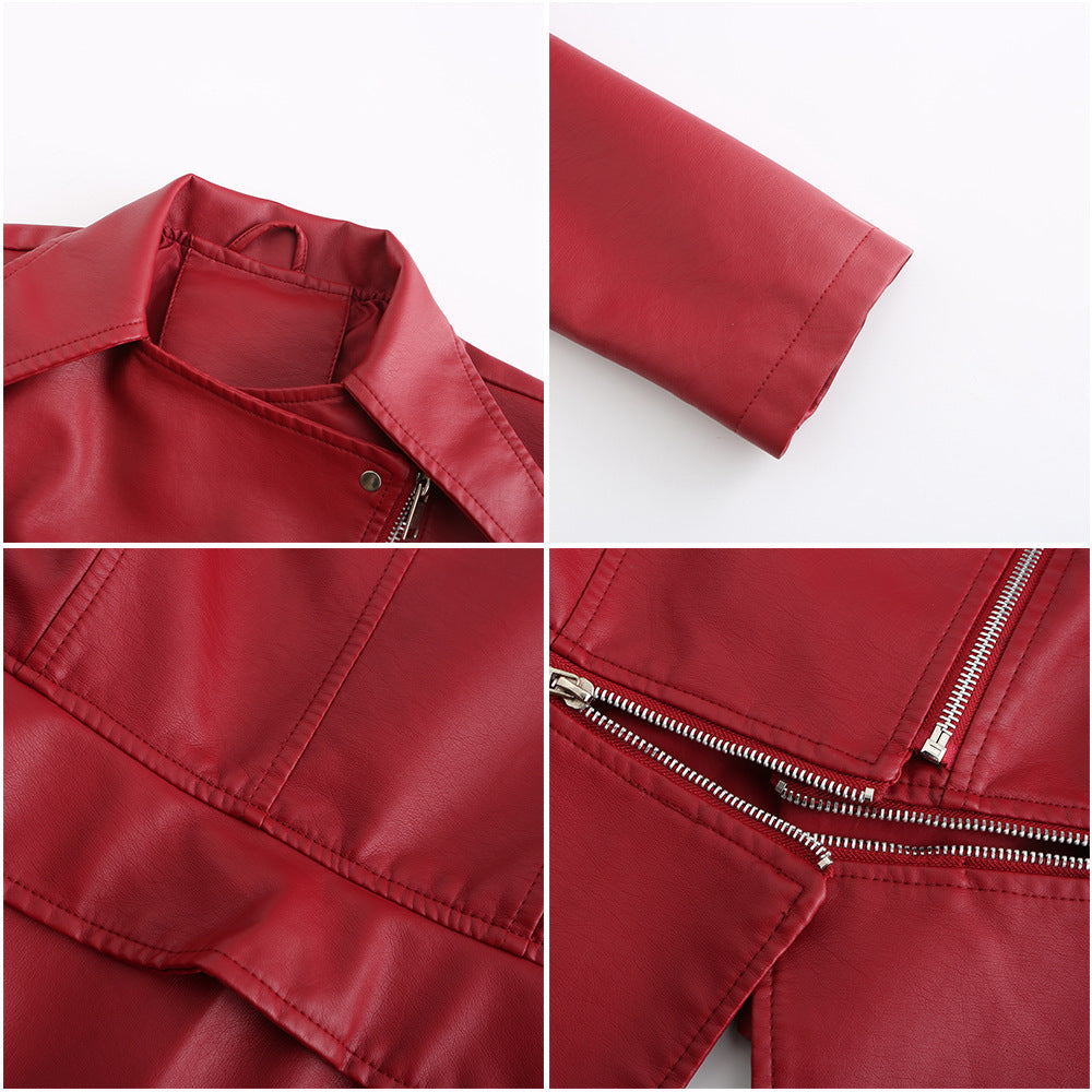GlamzLife's Women's Motorcycle Leather Jacket - Street Hipster Style