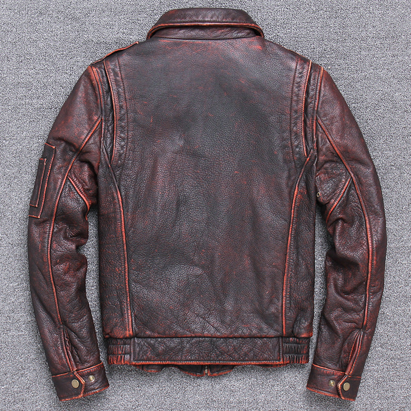 Vintage Style Thick Leather Jacket - GlamzLife