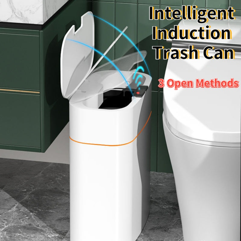 GlamzLife Smart Trash Can with Lid - Automatic Induction, Waterproof