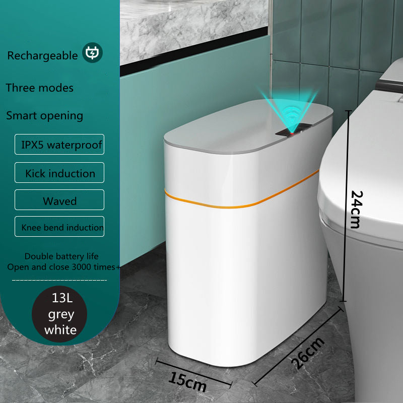 GlamzLife Smart Trash Can with Lid - Automatic Induction, Waterproof