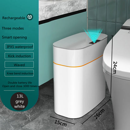 GlamzLife Smart Trash Can with Lid - Automatic Induction, Waterproof