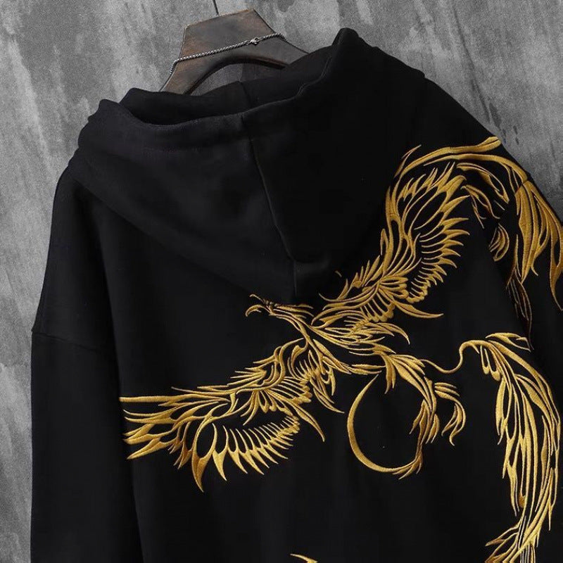 Heavy Industry Phoenix Embroidered Hoodie Male - GlamzLife