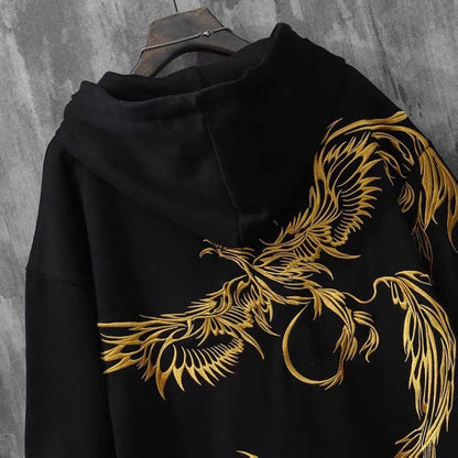 Heavy Industry Phoenix Embroidered Hoodie Male - GlamzLife