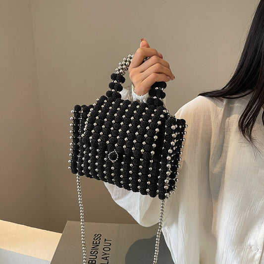Portable Beaded Weave Pearl Bag - GlamzLife
