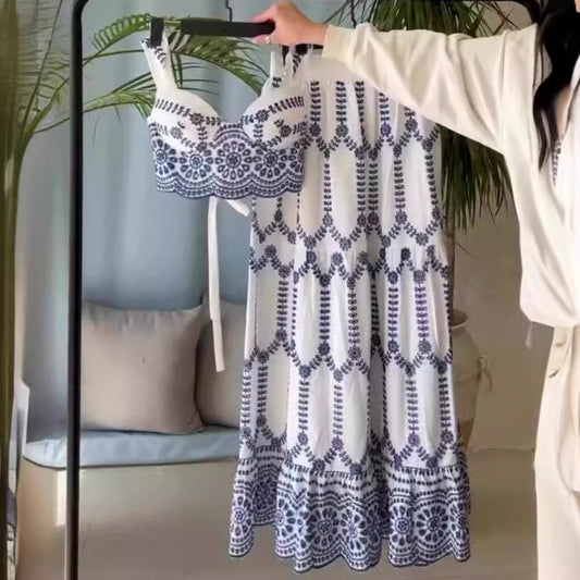 Printed Lace-up Two-piece Set - GlamzLife