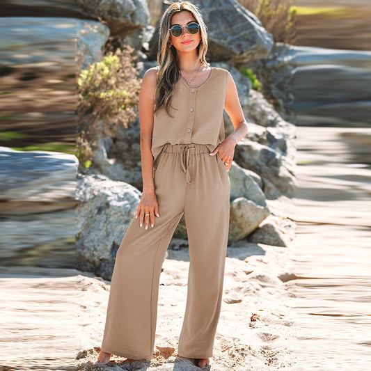 Fashion Suit Female Sleeveless Two-piece Suit - GlamzLife