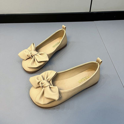 Plus Size Women's Shoes Bow Pumps Flat Gommino Soft Bottom Loafers