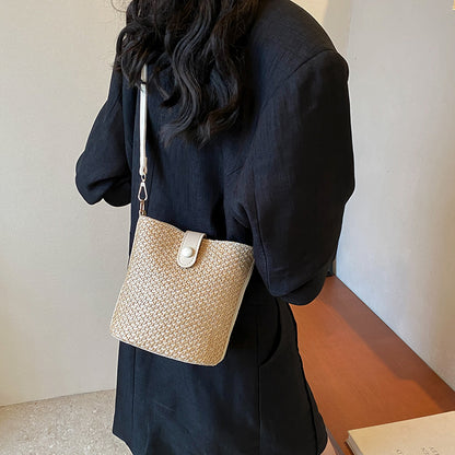 Color Contrast Patchwork Fashion Messenger Bag - GlamzLife